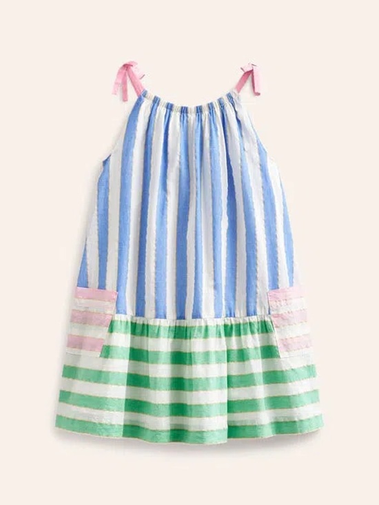 Mini Boden Other - Mini Boden Cotton Striped Sleeveless Dress with Pockets 4-5Y